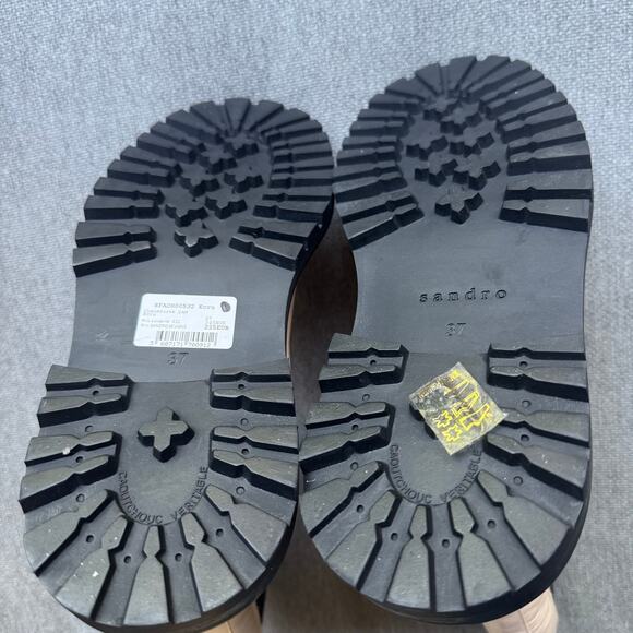 Sandro Liam Chelsea Ivory Cream Leather Boot Pull-on Boho Sz 37 US 6.5 - Picture 8 of 13